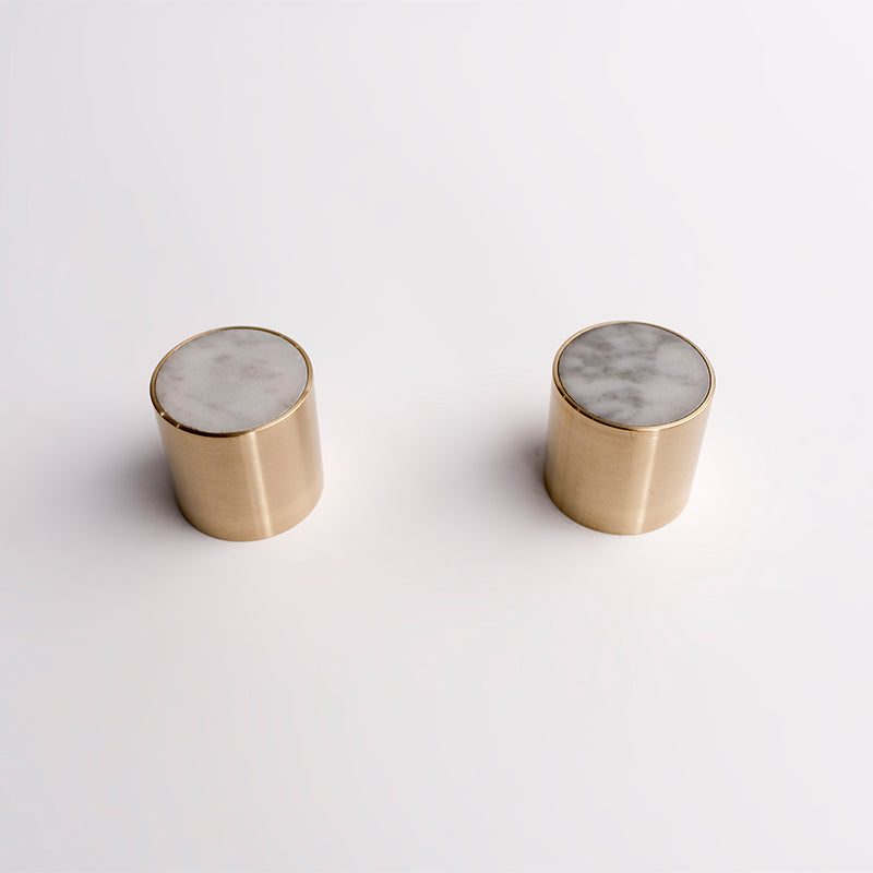 Mabel round marble and brass taps