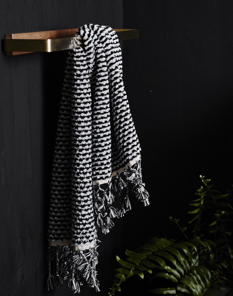 Josie timber and brass towel rail